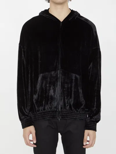 Balenciaga Bb Paris Strass Hoodie In Black