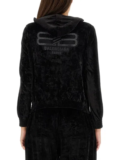 Balenciaga Bb Paris Sweatshirt In Black
