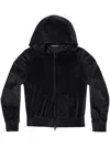 Balenciaga Crystal Embellished Velvet Zip-up Hoodie