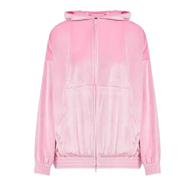 Pre-owned Balenciaga Bb Paris Zip-up Hoodie 'pink' | Women's Size 3
