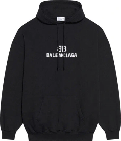 Pre-owned Balenciaga Bb Pixel Hoodie Black 600583 Tkvi8 Neu In Schwarz