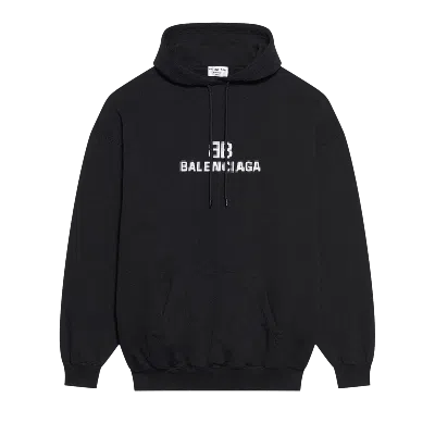 Pre-owned Balenciaga Bb Pixel Medium Fit Hoodie 'black/white'