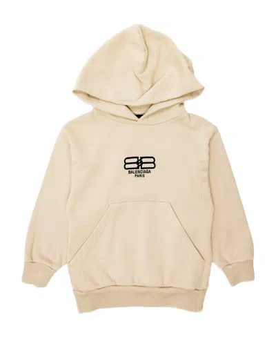 Balenciaga Bb print Jersey Hoodie In 9364 Beige black ModeSens