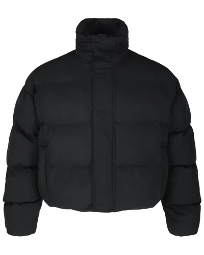 Balenciaga Puffer Cropped High Collar Quilted Design In Black