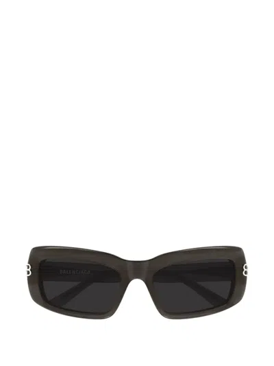 Balenciaga Bb Rectangle-frame Sunglasses In Gray
