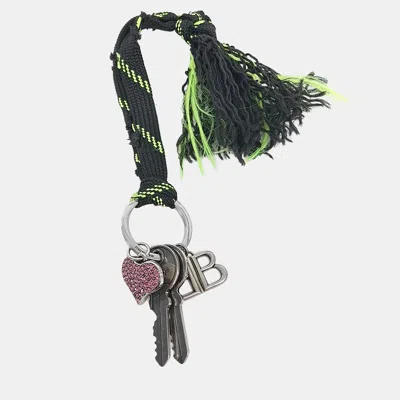 Pre-owned Balenciaga Bb Shoelace Bag Charm And Key Ring In Multi