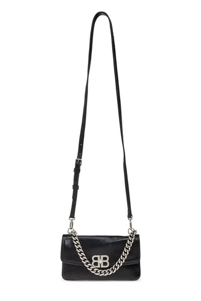 Balenciaga Bb Small Soft Flap Shoulder Bag In Black