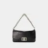 Balenciaga Bb Soft Large Flap Bag In Black