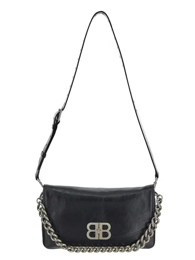 Balenciaga Bb Soft Flap Bag In Black