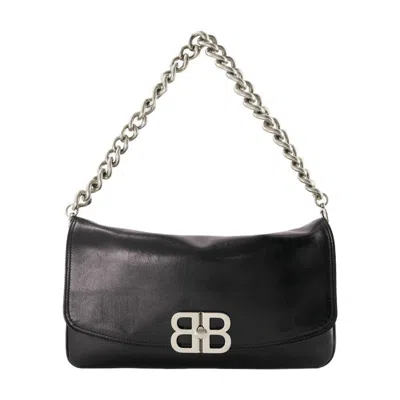 Balenciaga Bb Soft Flap Bag In Black