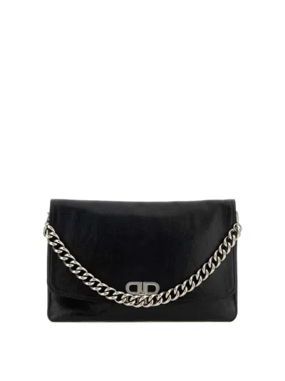 Balenciaga Calf Leather Smooth Grain Adjustable Handbag In Black