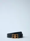 Balenciaga Women Bb Soft Leather Belt In Black