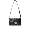 Balenciaga Medium Bb Soft Flap Leather Shoulder Bag In Black