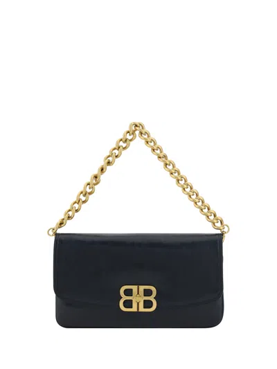 Balenciaga Bb Soft Shoulder Bag In Black