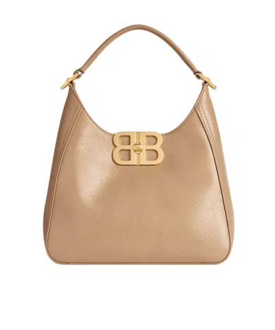 Balenciaga Bb Soft Small Hobo Shoulder Bag In Nude