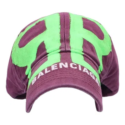Balenciaga Bb Sprayed Cap 'purple' In Green