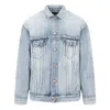Balenciaga Bb Sprayed Denim Jacket Large Fit 'light Blue Yellow'