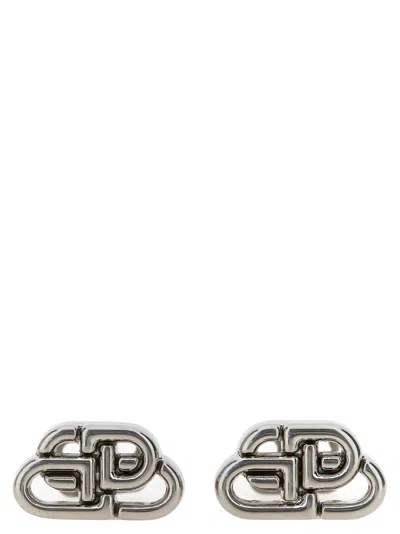 Balenciaga Bb Stud Xs Earrings In Silver