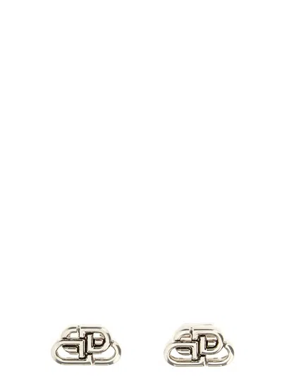 Balenciaga Bb Stud Xs Earrings In Silver