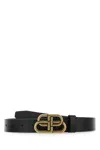 Balenciaga Bb Thin Belt 25 In Black