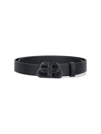 Balenciaga "bb" Thin Belt Black