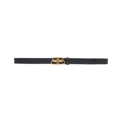 Pre-owned Balenciaga Bb Thin Belt 'black' | Women's Size 80