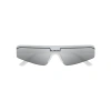 Balenciaga Womens White Bb0003s Rectangle-frame Sunglasses In Gray