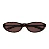 Balenciaga Eyewear Neo Round Sunglasses In Marrone