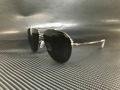 Pre-owned Balenciaga Bb0013s 004 Silver Aviator Unisex 59 Mm Sunglasses In Gray