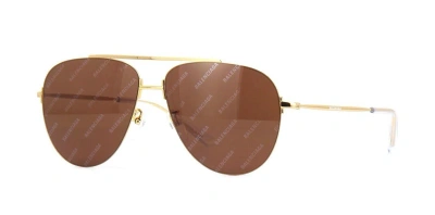 Pre-owned Balenciaga Bb0013s Gold/brown (005) Sunglasses