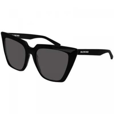 Pre-owned Balenciaga Bb0046s 001 Black/grey 55-18-140 Sunglasses In Gray
