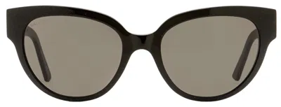 Balenciaga Bb0050s Oval Acetate Sunglasses In Black
