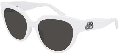Pre-owned Balenciaga Bb0050s White/grey (003) Sunglasses In Gray