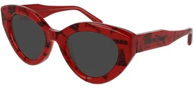 Pre-owned Balenciaga Bb0073s Red/grey (003) Sunglasses In Gray