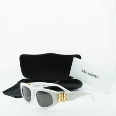 Pre-owned Balenciaga Bb0095s 012 White/gold/gray 53-19-135 Sunglasses