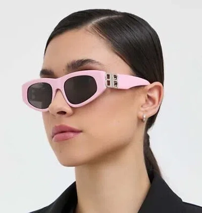 Pre-owned Balenciaga Bb0095s-013 Pink Silver Grey Sunglasses