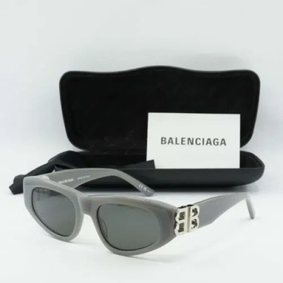 Pre-owned Balenciaga Bb0095s 015 Gray/silver/gray 53-19-135 Sunglasses