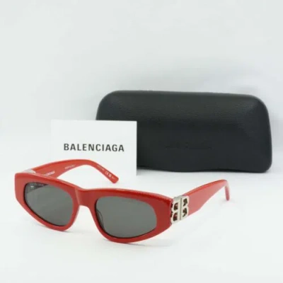 Pre-owned Balenciaga Bb0095s 016 Red/silver/gray 53-19-135 Sunglasses Authentic