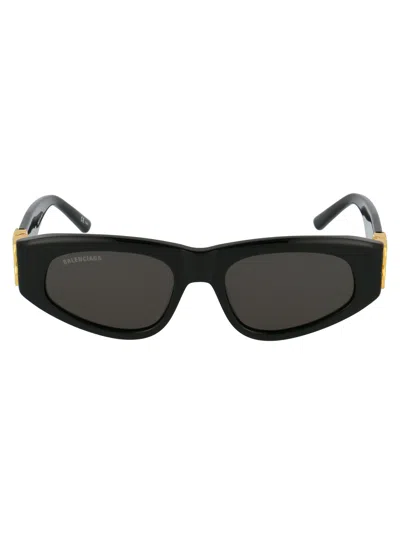 Balenciaga Bb0095s Metal-frame Sunglasses In Black
