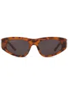 Balenciaga Bb0095s Rectangle-frame Sunglasses In Brown