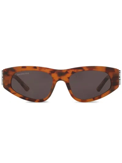 Balenciaga Bb0095s Rectangle-frame Sunglasses In Brown