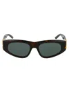 Balenciaga Eyewear Rectangular Frame Sunglasses In 002 Havana Gold Green