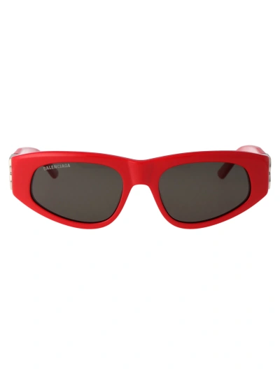 Balenciaga Bb0095s Sunglasses In 016 Red Silver Grey