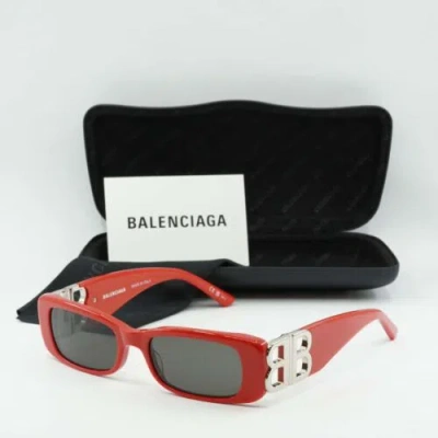 Pre-owned Balenciaga Bb0096s 015 Solid Red/grey 51-18-130 Sunglasses Authentic In Gray