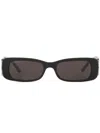 Balenciaga Gray Oval Ladies Sunglasses Bb0096s 017 51 In Black