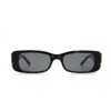 Balenciaga Grey Rectangular Ladies Sunglasses Bb0096s 002 51 In 002 Havana