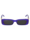Balenciaga Rectangle-frame Sunglasses In 004 Violet Gold Grey