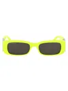 Balenciaga Logo-plaque Rectangle-frame Sunglasses In 008 Yellow Silver Grey