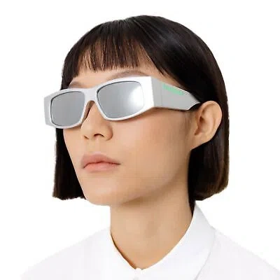 Pre-owned Balenciaga Bb0100s-002 Silver Silver Silver Sunglasses