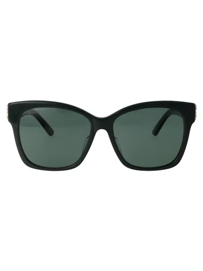 Balenciaga Bb0102sa Sunglasses In 014 Green Silver Green
